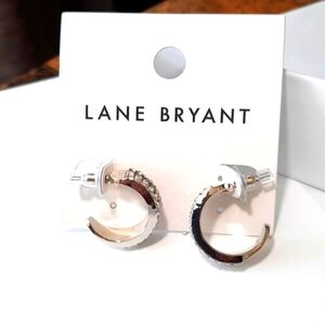 LANE BRYANT crystal hoop earrings